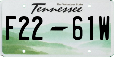 TN license plate F2261W