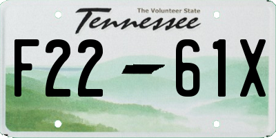 TN license plate F2261X