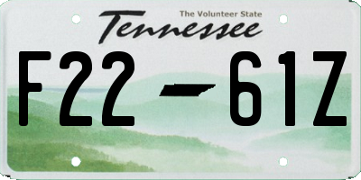 TN license plate F2261Z
