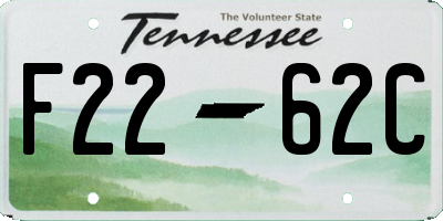 TN license plate F2262C