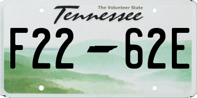 TN license plate F2262E