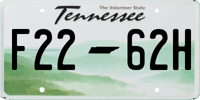 TN license plate F2262H