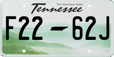 TN license plate F2262J
