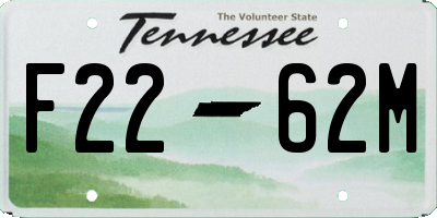TN license plate F2262M