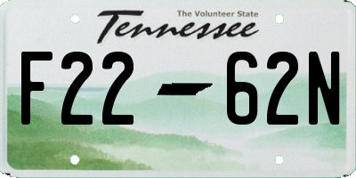 TN license plate F2262N