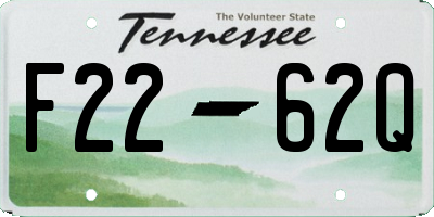 TN license plate F2262Q