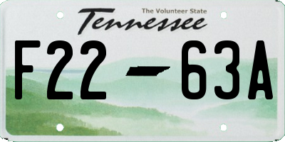 TN license plate F2263A
