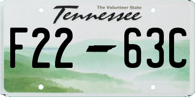 TN license plate F2263C