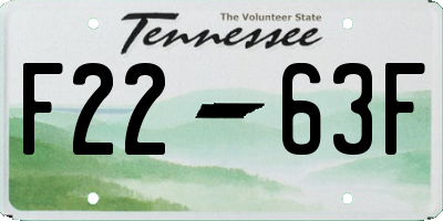 TN license plate F2263F