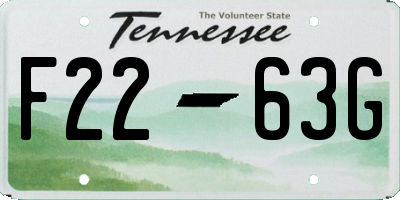 TN license plate F2263G