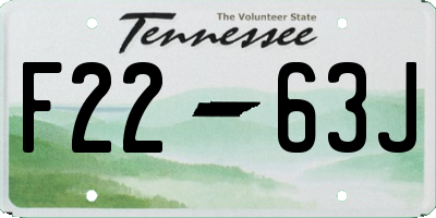 TN license plate F2263J