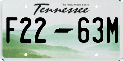 TN license plate F2263M