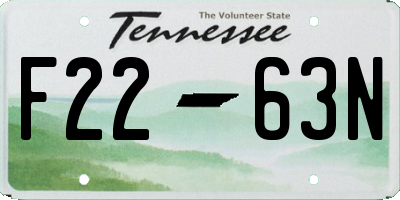 TN license plate F2263N