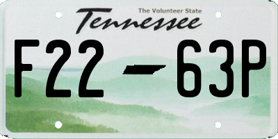TN license plate F2263P