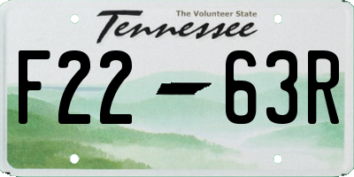 TN license plate F2263R
