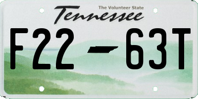 TN license plate F2263T