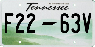 TN license plate F2263V