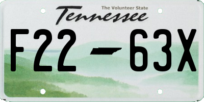 TN license plate F2263X