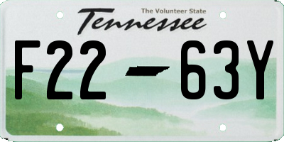 TN license plate F2263Y