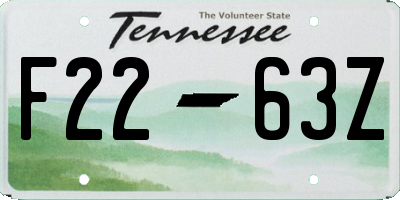 TN license plate F2263Z