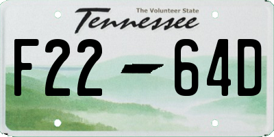 TN license plate F2264D