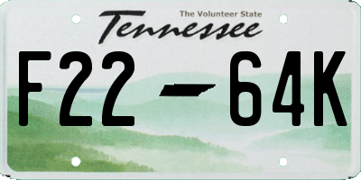 TN license plate F2264K