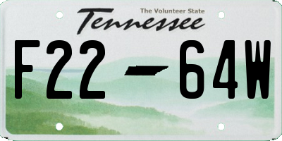 TN license plate F2264W