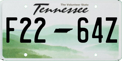 TN license plate F2264Z