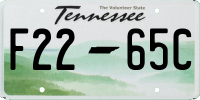 TN license plate F2265C