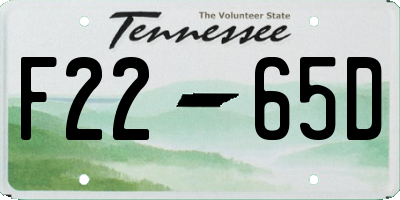 TN license plate F2265D