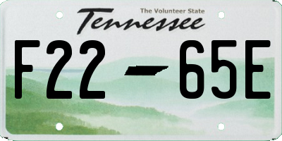 TN license plate F2265E