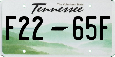 TN license plate F2265F