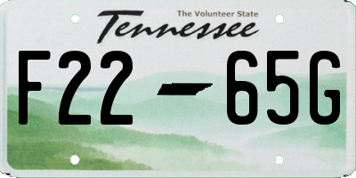 TN license plate F2265G