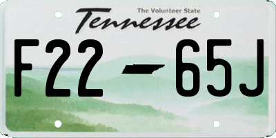 TN license plate F2265J