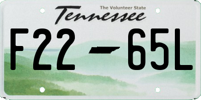 TN license plate F2265L