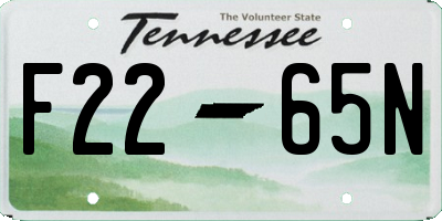 TN license plate F2265N