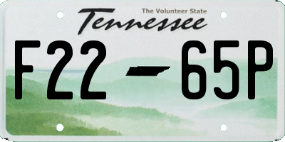 TN license plate F2265P