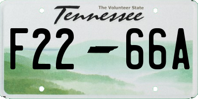 TN license plate F2266A