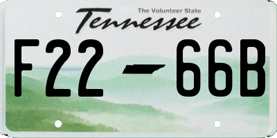 TN license plate F2266B