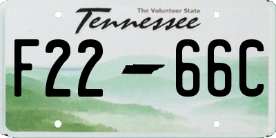 TN license plate F2266C