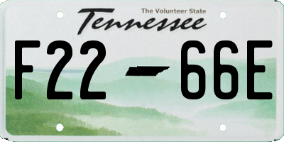 TN license plate F2266E