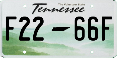 TN license plate F2266F