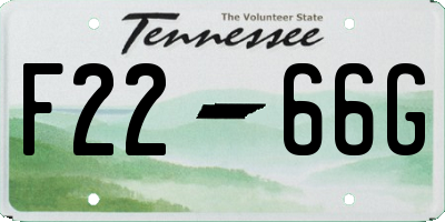 TN license plate F2266G