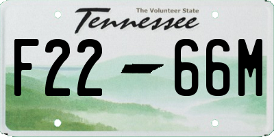 TN license plate F2266M
