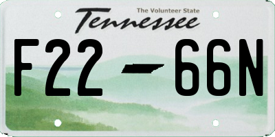 TN license plate F2266N