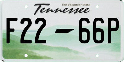 TN license plate F2266P