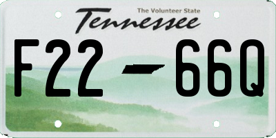 TN license plate F2266Q