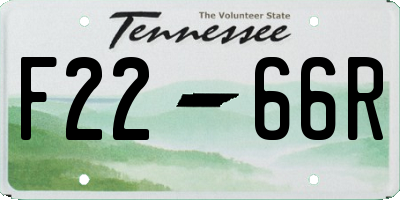 TN license plate F2266R