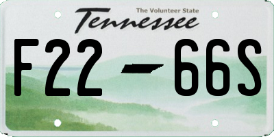 TN license plate F2266S