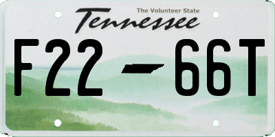TN license plate F2266T